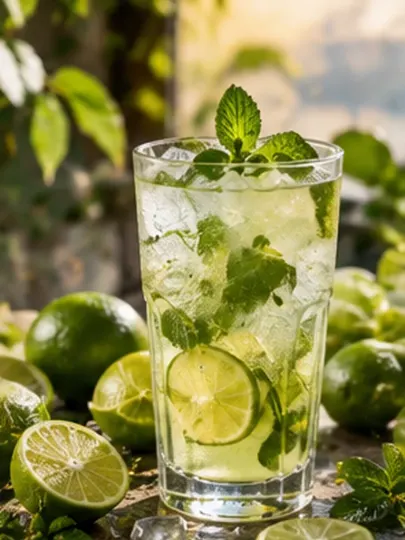 Fresh Lime Mint Beverage Campaign AI prompt example for AI