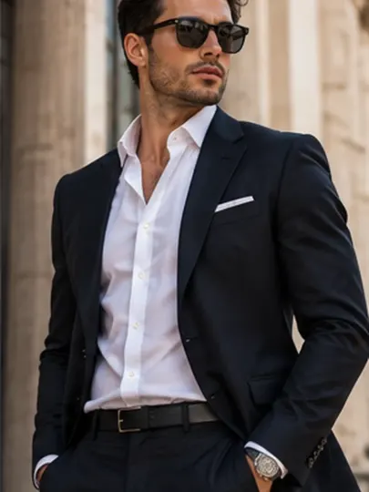 Modern Menswear Tailoring Campaign AI prompt example for AI