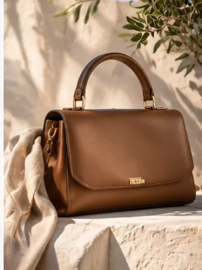 Leather Handbag Sunlight Campaign AI prompt example for AI