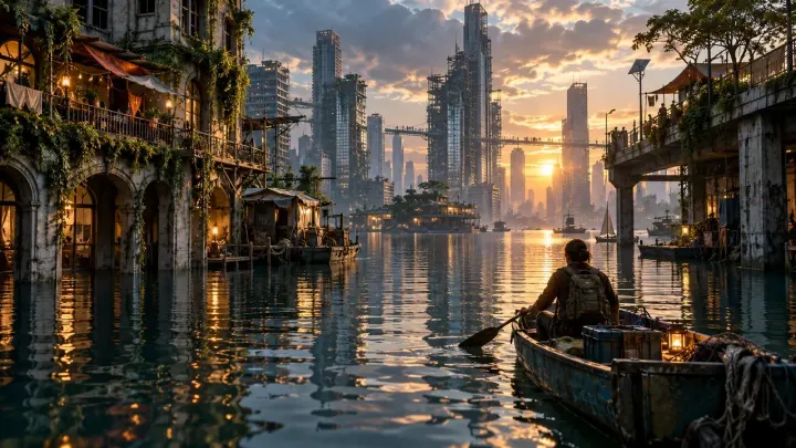 Echoes in the Flooded City AI prompt example for AI