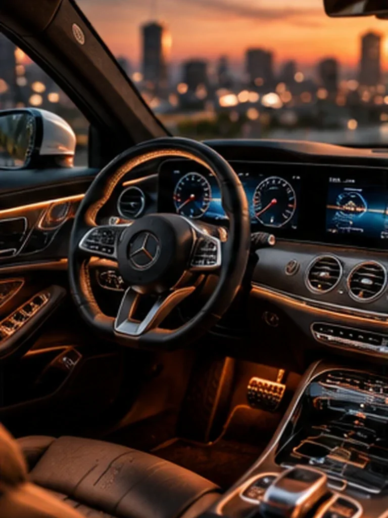 Luxury Cockpit Interior Detail AI prompt example for Automotive