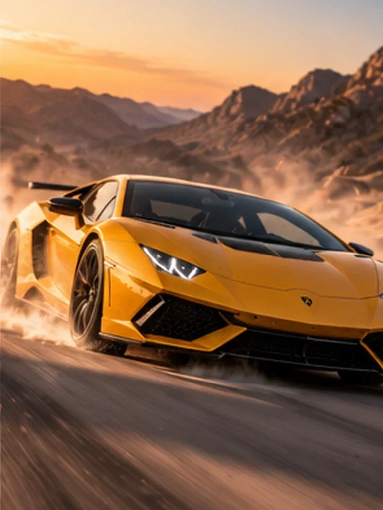 Dust Trail Supercar Speed Campaign AI prompt example for Automotive