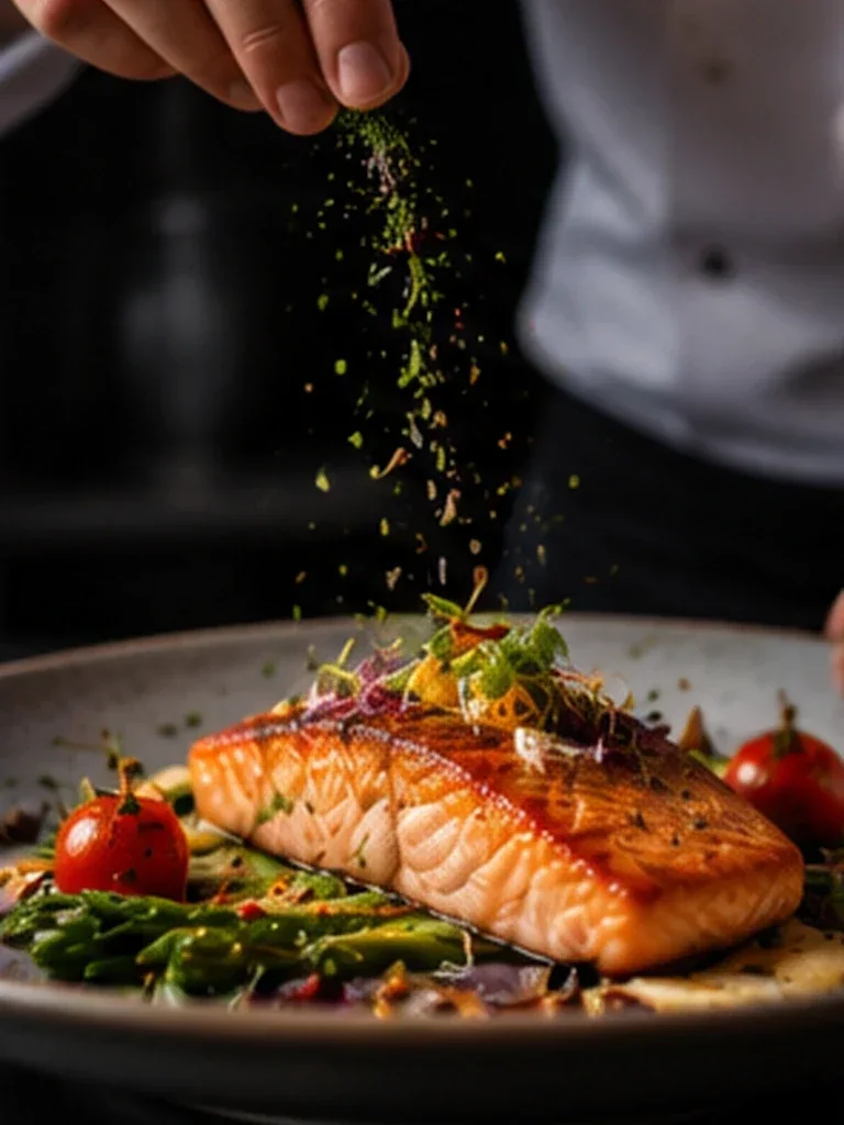 Gourmet Food Plating Product Story AI prompt example for Product Photography