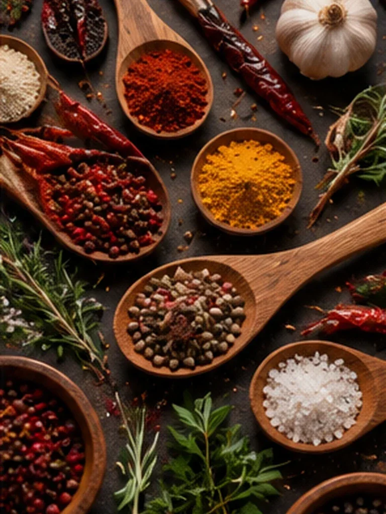 Spice Market Overhead Composition AI prompt example for Food
