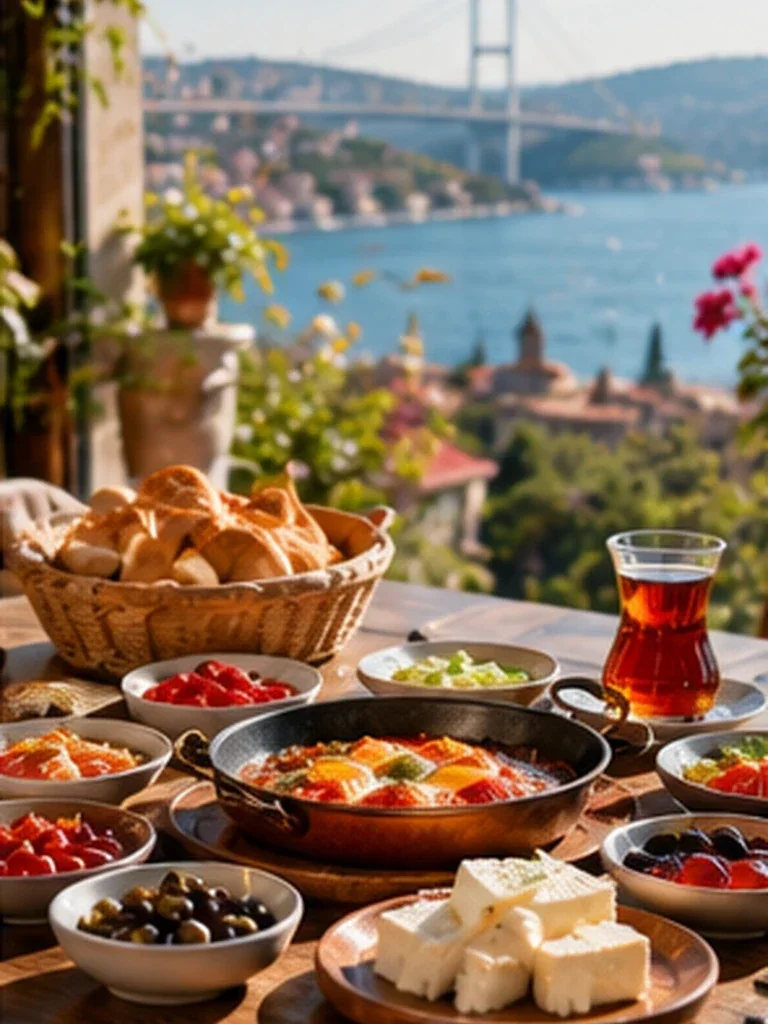 Mediterranean Breakfast Table Story AI prompt example for Food