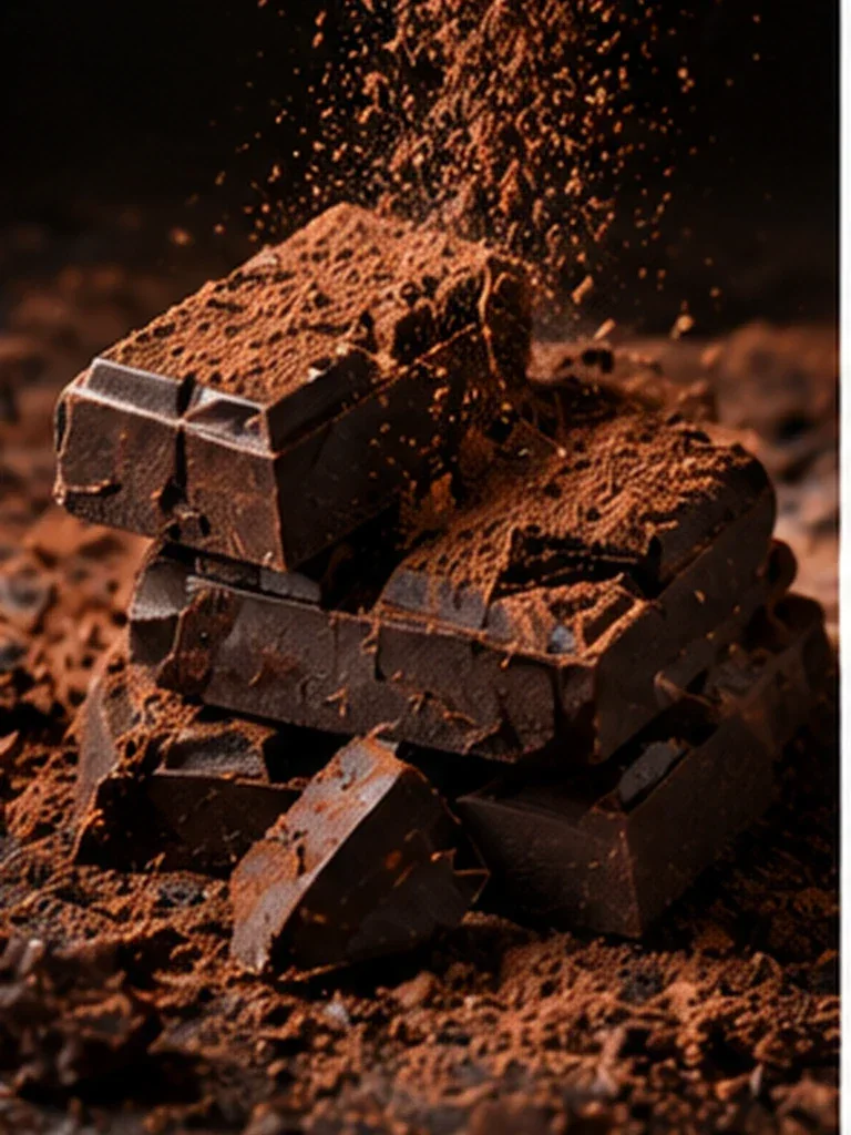 Dark Chocolate Cocoa Burst AI prompt example for Food