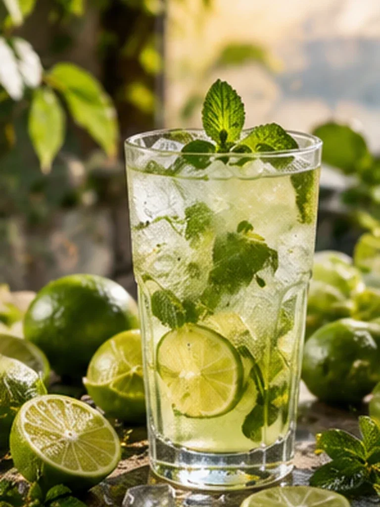 Fresh Lime Mint Beverage Campaign AI prompt example for Food