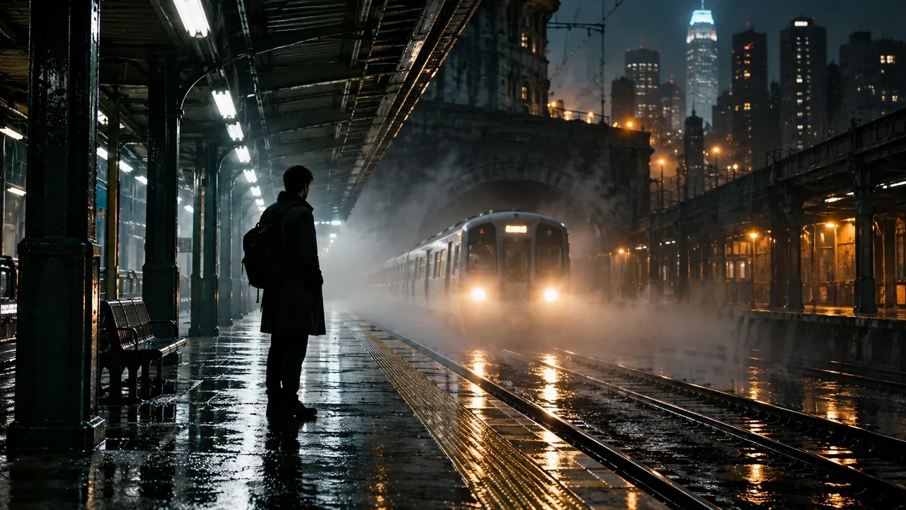 The Last Train at 2:17 AM AI prompt example for Short Film