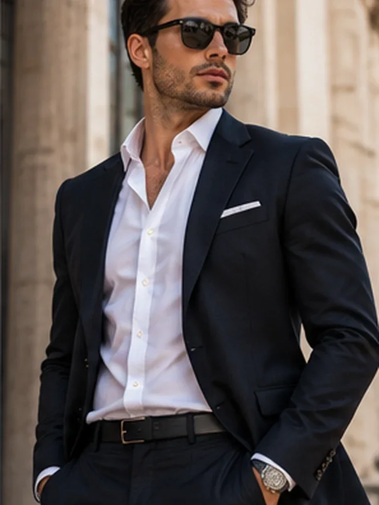 Modern Menswear Tailoring Campaign AI prompt example for Fashion